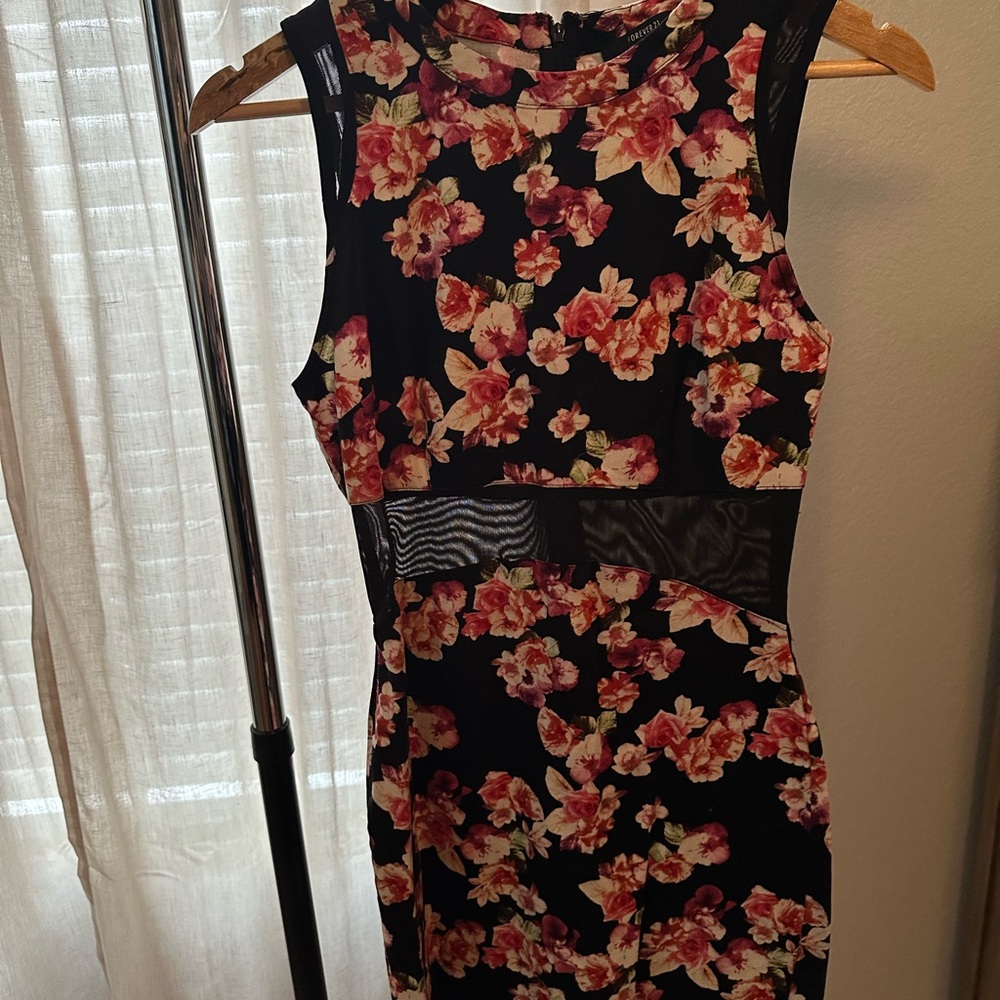 Forever 21 Black and Pink Floral Mini Dress